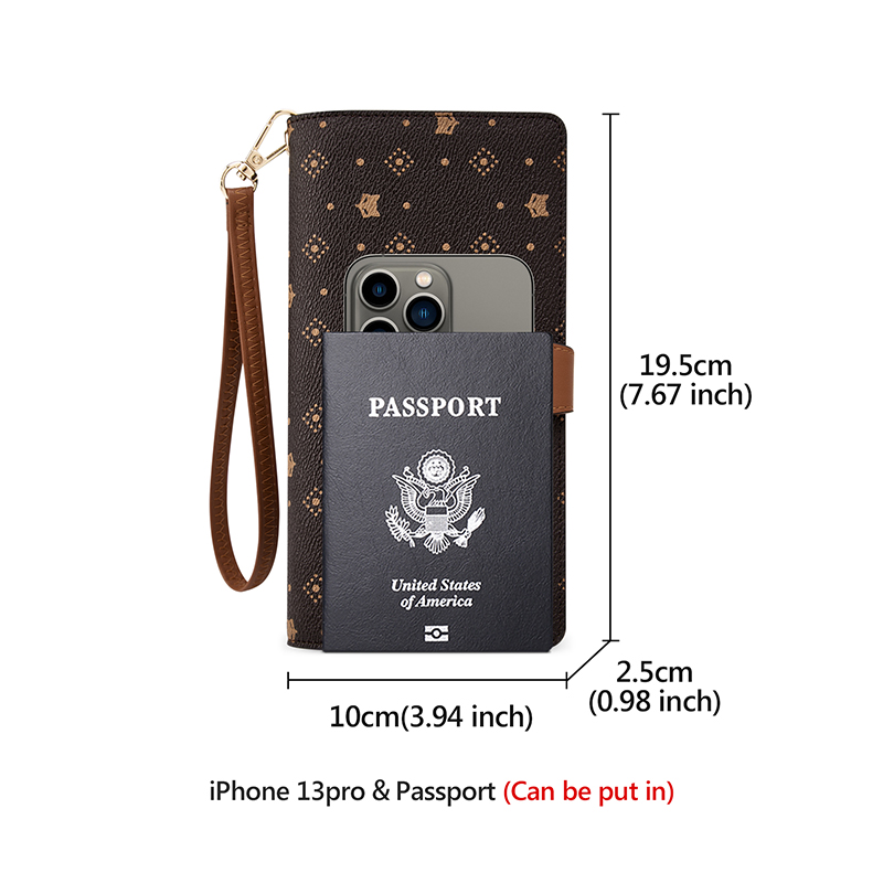 FOXER Women Long Wallet Card & - Monogram Keychain Leather 评论和价格