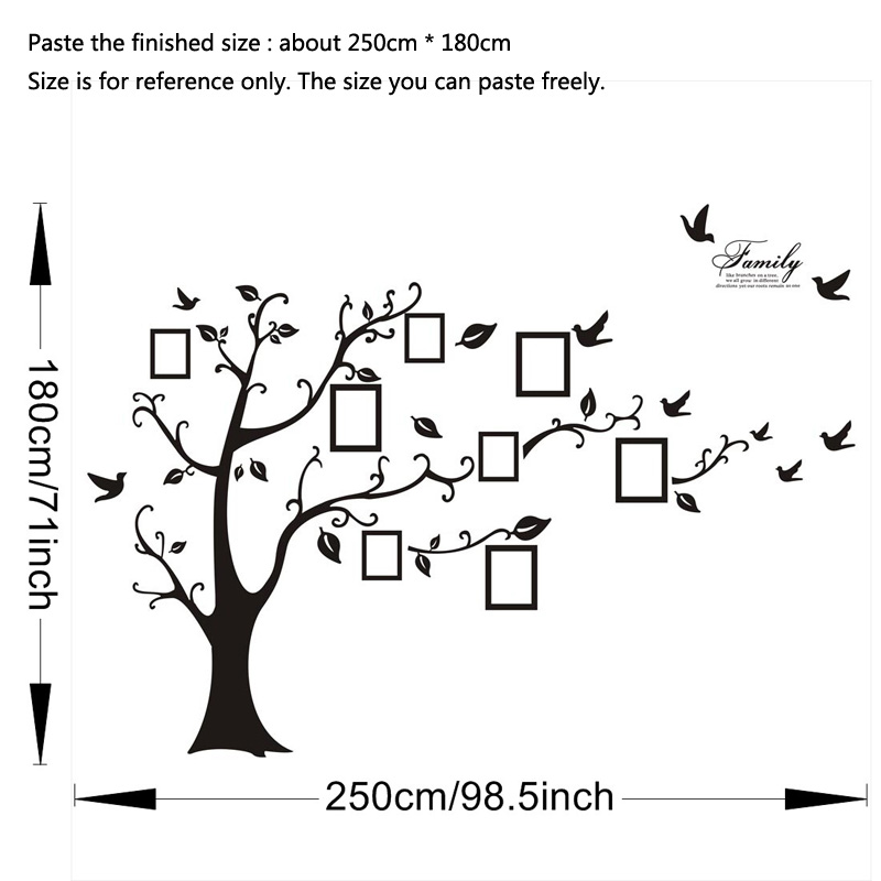 Large Size Photo Tree PVC Wall - Family Tree Print 评论和价格