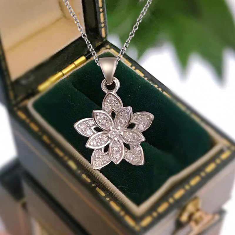 925 Sterling Silver Flower Nec - Birth Flower Necklace 评论和价格